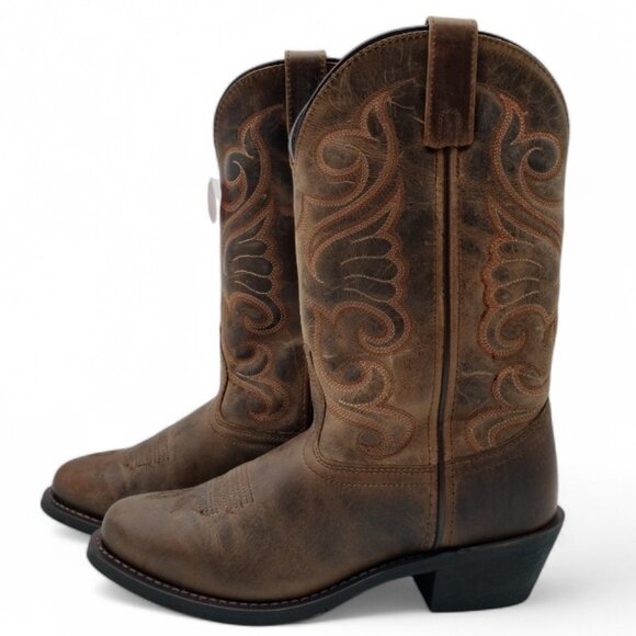 Laredo Women's Size 8 Distressed Tan  Bridget 11" R Toe Western Boots 51084 - Picture 2 of 16